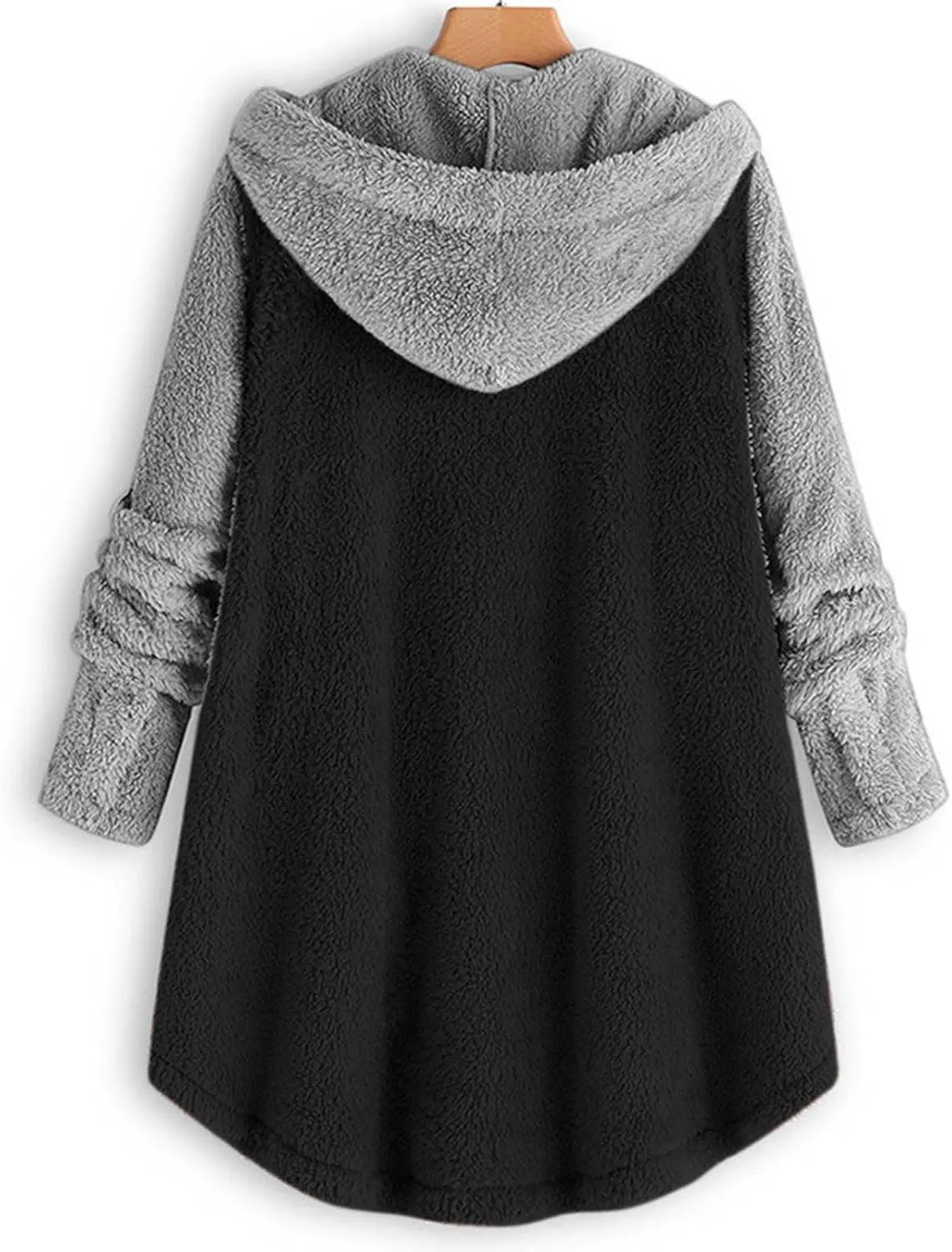 Women Fleece Lined Pajama Tops with Hood Winter Warm Sherpa Thermal Underwear Cute Button Cardigan Coat Loungewear