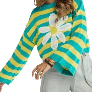 Women Floral Oversized Sweatshirts Long Sleeve Crewneck Graphic Print Hoodies Pullover Tops Y2k Fall Fashion