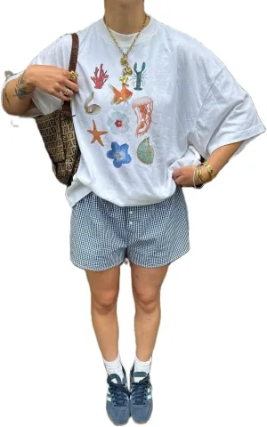 Women Oversized Graphic Tee Shirt Y2k Short Sleeve Crewneck Baggy Shirt Cute Tops Vintage Aesthetic Streetwear
