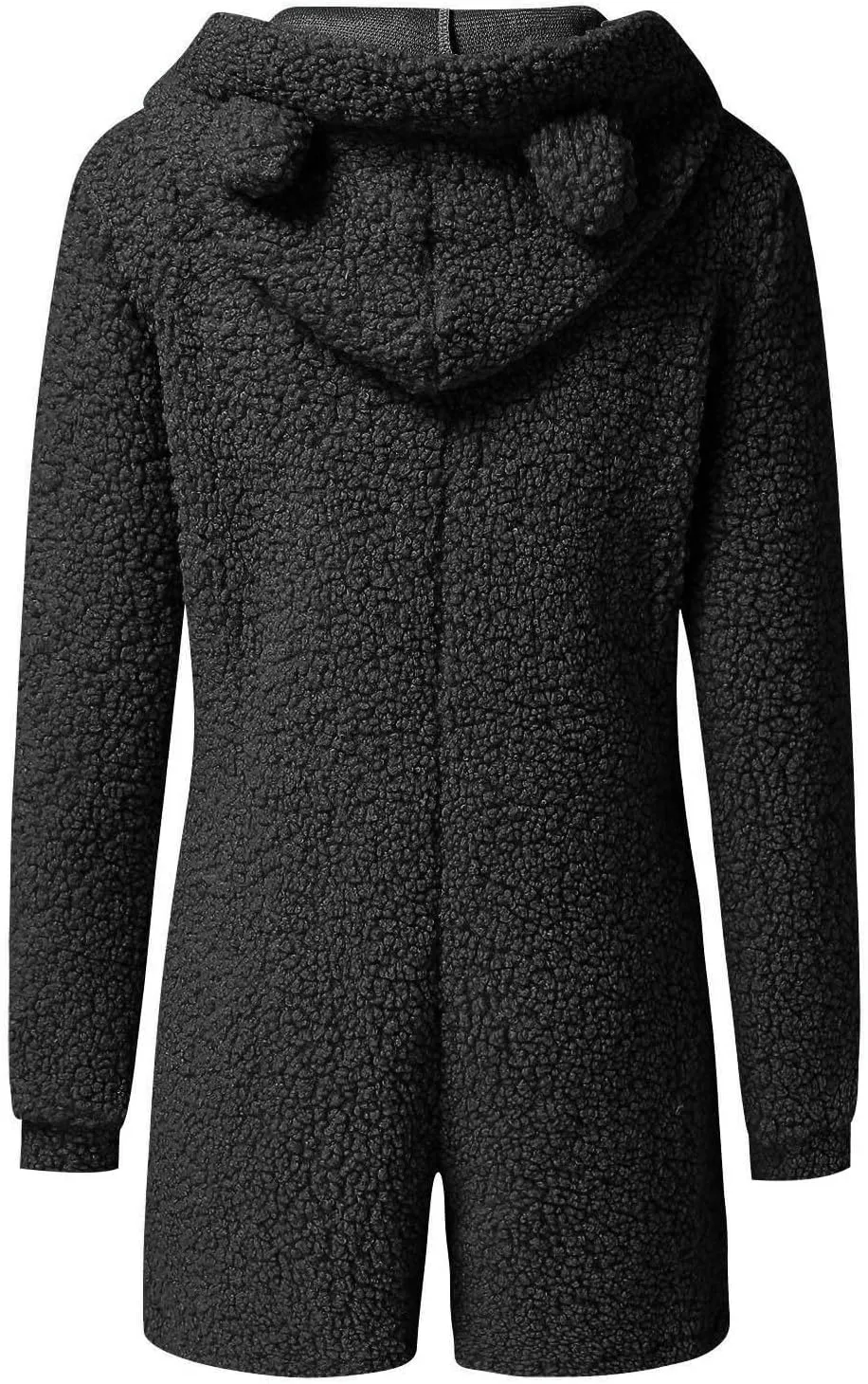 Women Plush Hooded Rompers Girls Cute Fuzzy Fleece Jumpsuit Casual Winter Warm Outfits Loungewear Homewear