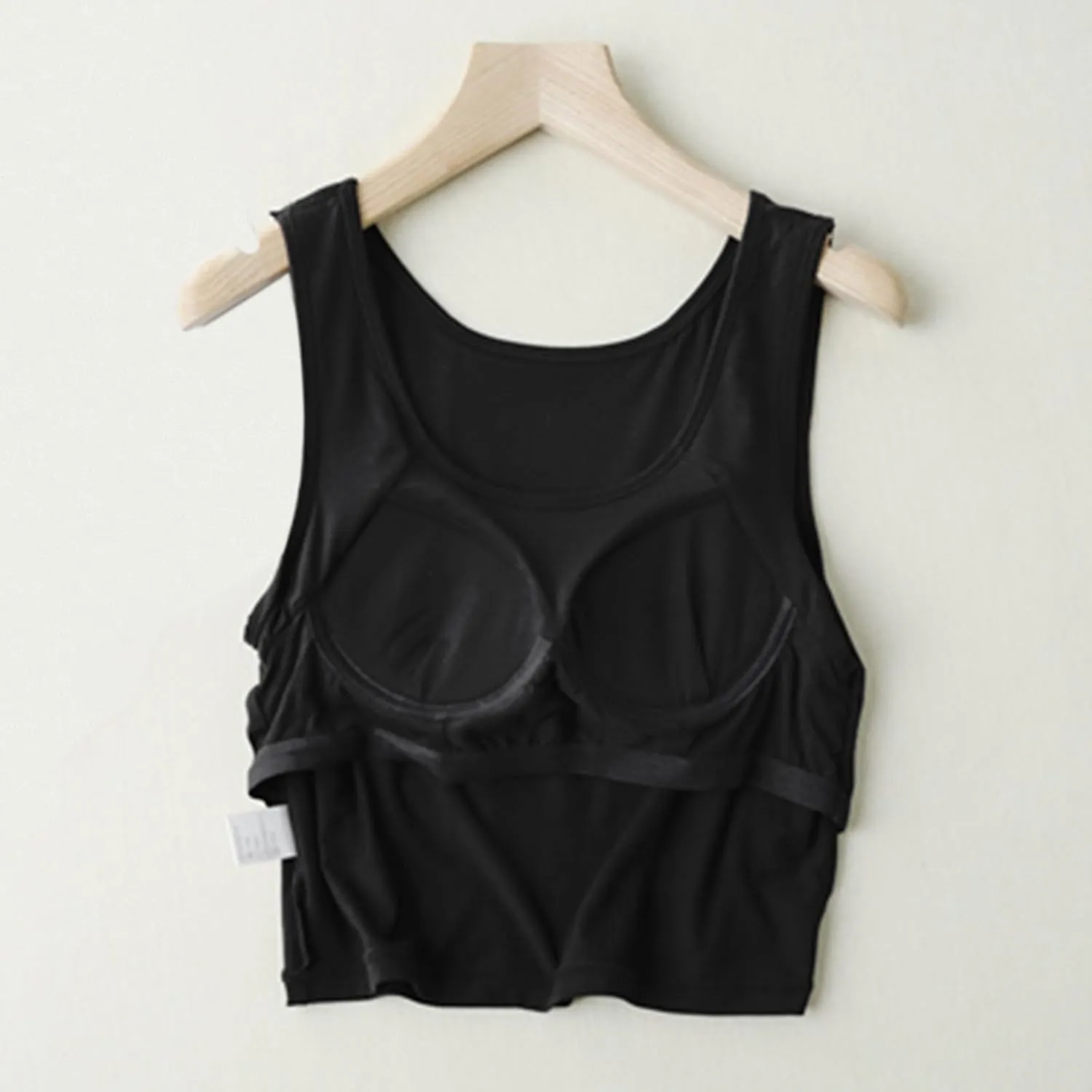 Women Rib Tank Top Padded Workout Top Square Neck Crop Tank Fitted Basic Layering Casual Undershirts Cami Tops