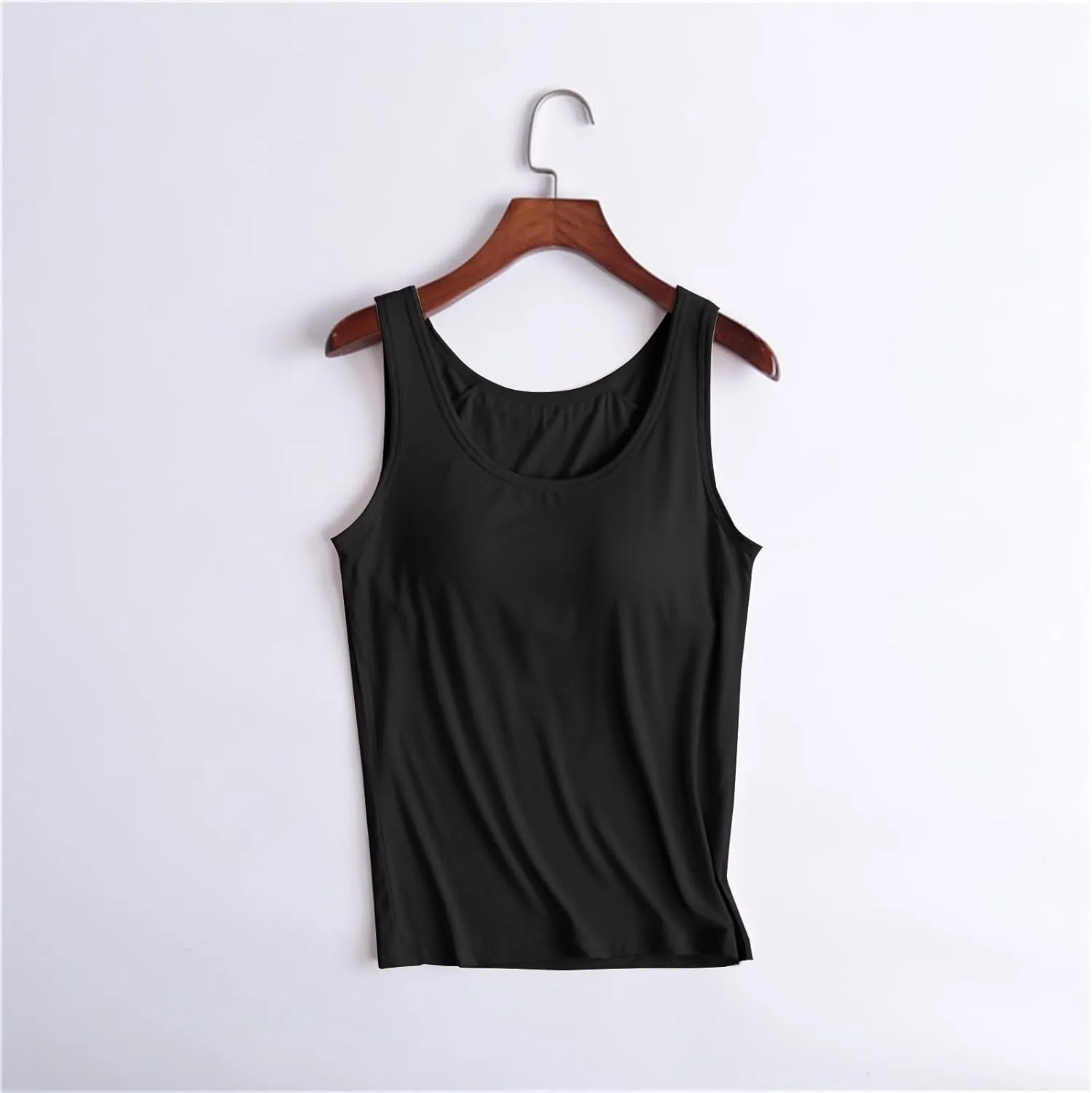 Women Rib Tank Tops with Built in Bras Summer Y2K Yoga Camisoles for Casual Fitness Workout Outfits Undershirts Cami