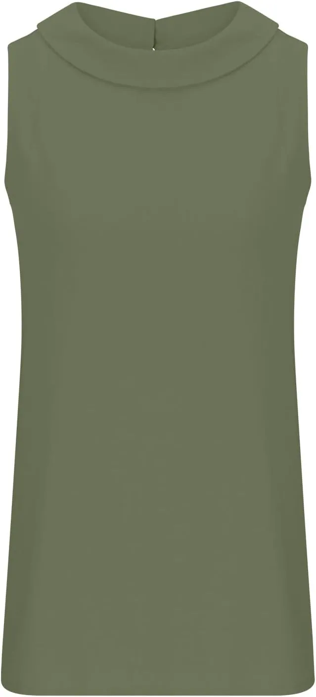 Women Summer Cotton Linen Tank Tops O Neck Sleeveless Shirt Loose Fit Flowy Dressy Blouses Tunic Top Comfy Vest