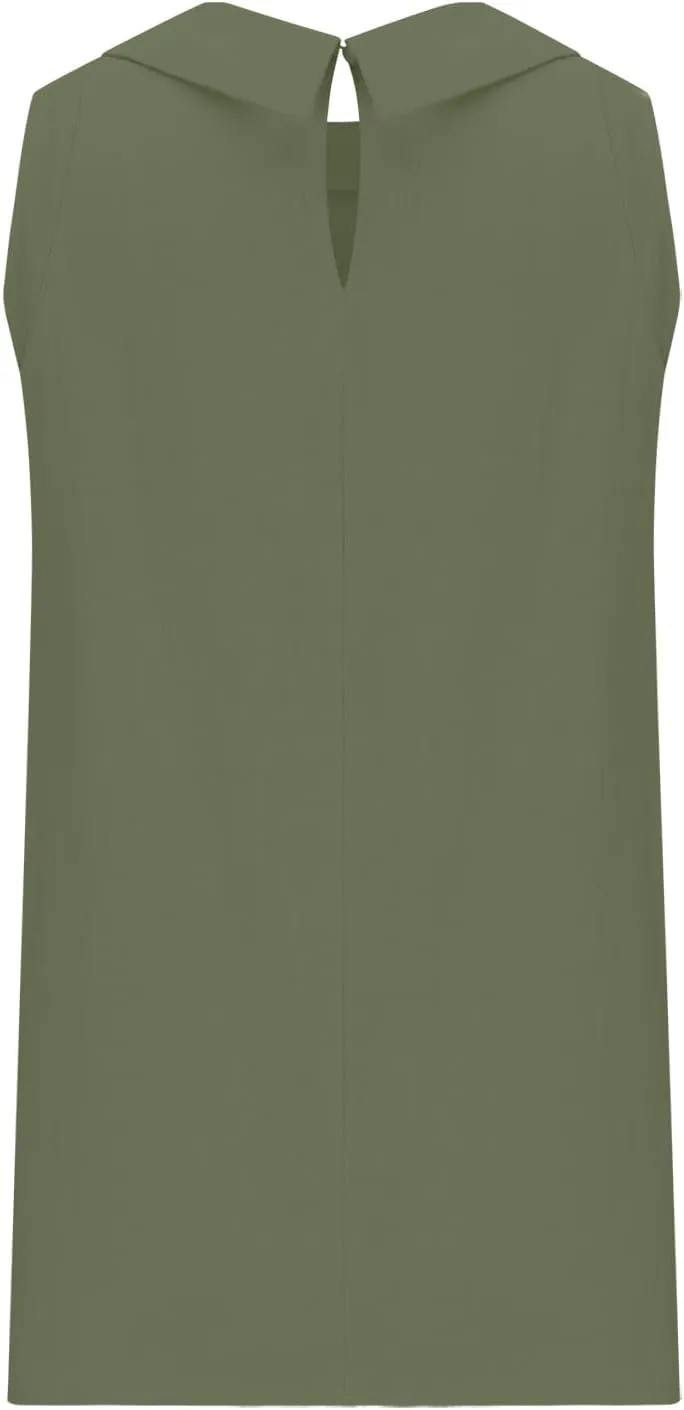Women Summer Cotton Linen Tank Tops O Neck Sleeveless Shirt Loose Fit Flowy Dressy Blouses Tunic Top Comfy Vest