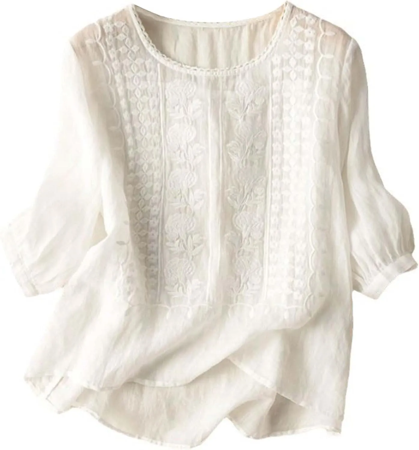 Women's Button Down Shirt V Neck Long Sleeve Linen Summer Casual Business Blouses Top Loose Fit Tee Shirts