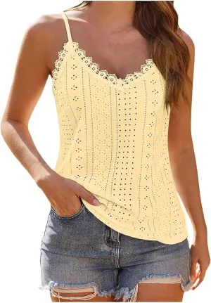 Women's Cotton Tank Top with Shelf Bra Breathable Holiday Quick Dry Adjustable Strap Camisole Basic Cami Tanks