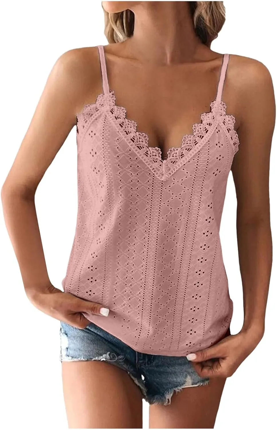 Women's Cotton Tank Top with Shelf Bra Breathable Holiday Quick Dry Adjustable Strap Camisole Basic Cami Tanks