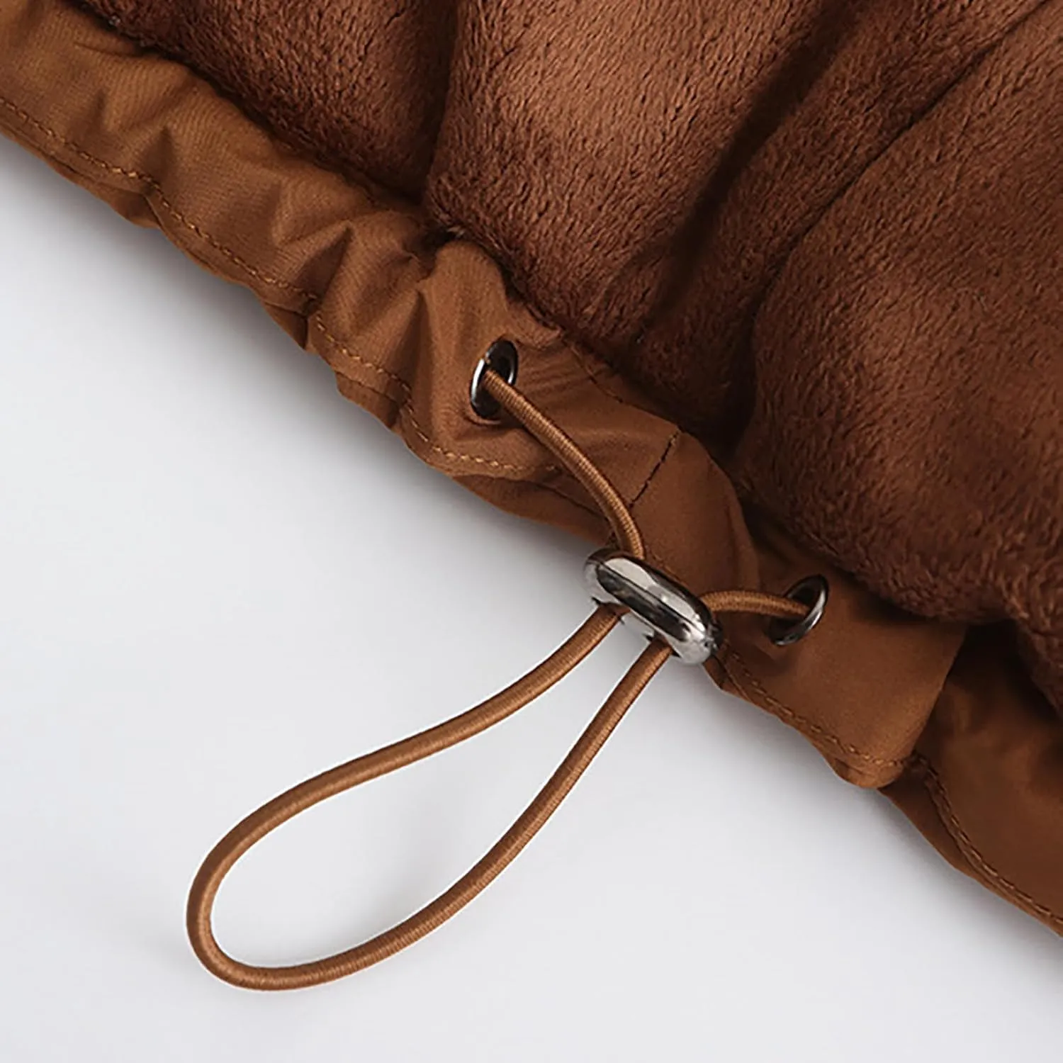 Women's Crop Puffer Jacket Warm Thickened Zip Up Down Jacket Quilted Parkas Faux Fur Removable Hood Outerwear Pockets