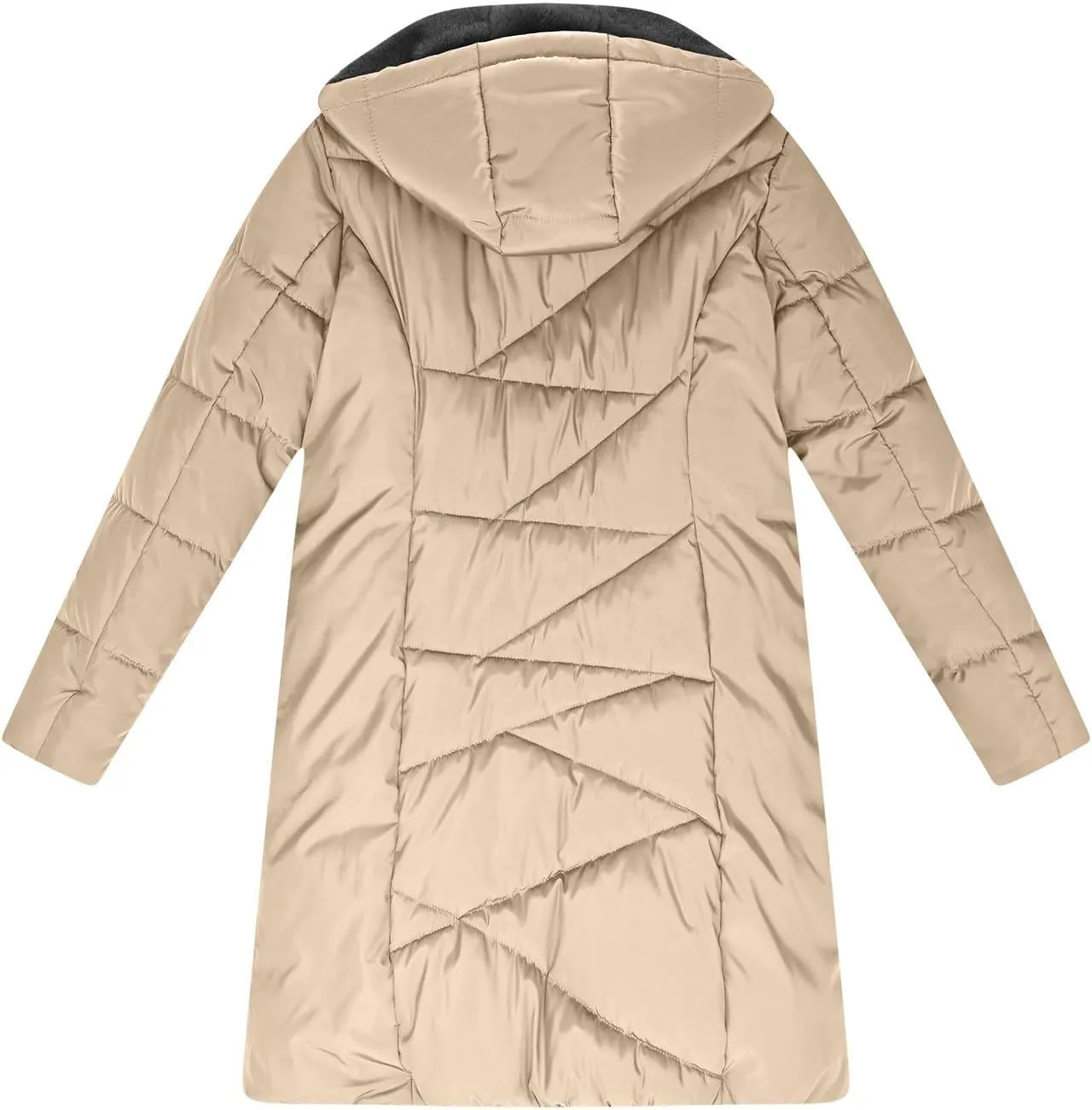 Women's Down Jackets Fleece Lined Thicken Parka Zip Up Winter Coats Daily Fashion Versatile Outerwear with Pockets