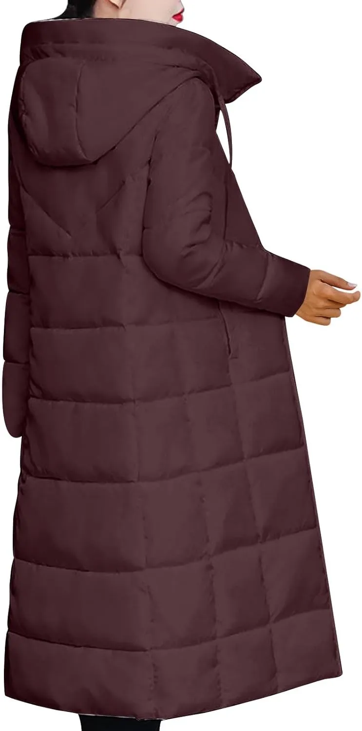 Women's Down Jackets Thicken Lightweight Parkas Solid Winter Coats Womens Fashion Versatile Outerwear with Pockets