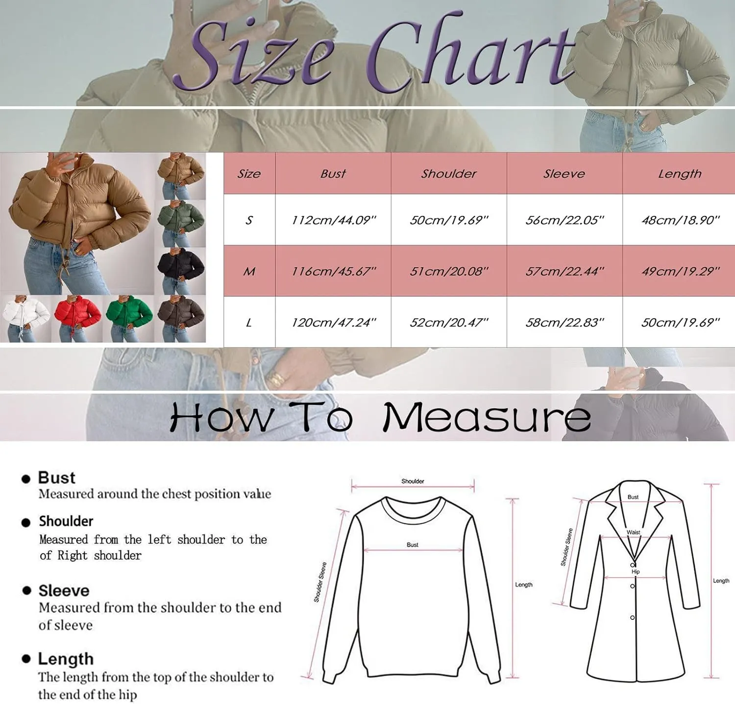 Women's Fluffy Down Jacket Cropped Zip Up Drawstring Short Puffer Coats Stand Collar Comfy Padded Quilted Jackets