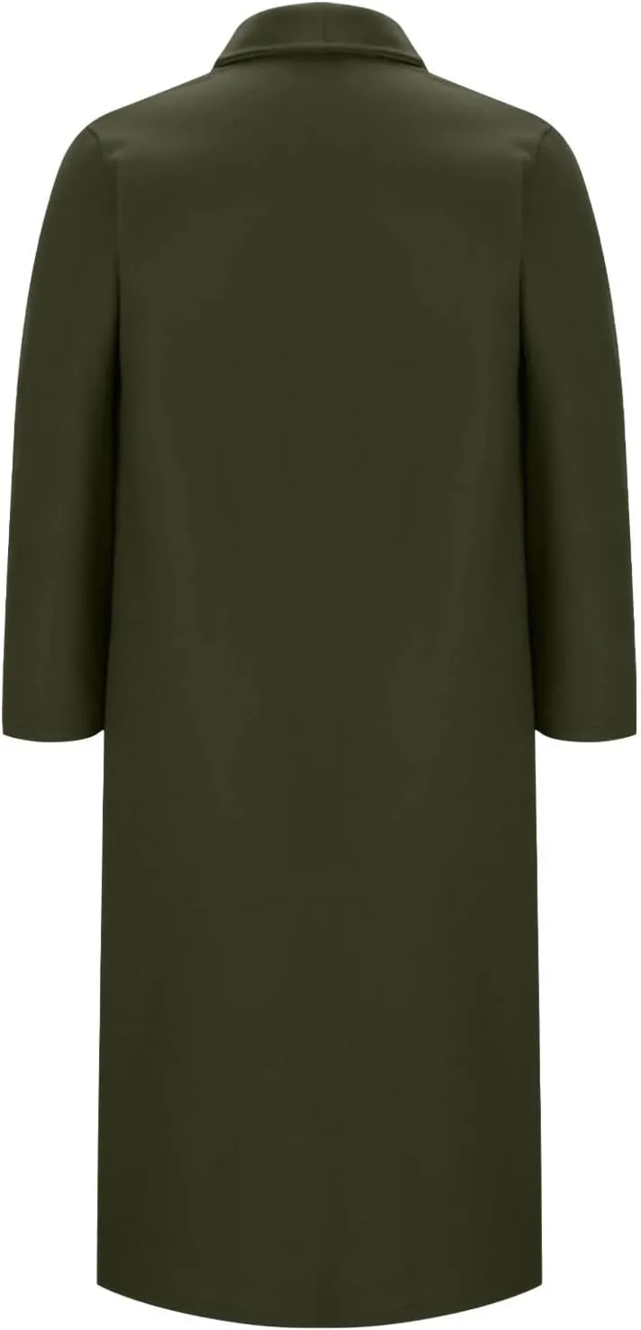 Women's Lapel Collar Coats Mid Long Pea Coats Warm Thicken Trench Jacket Elegant Simple Oversized Winter Coats