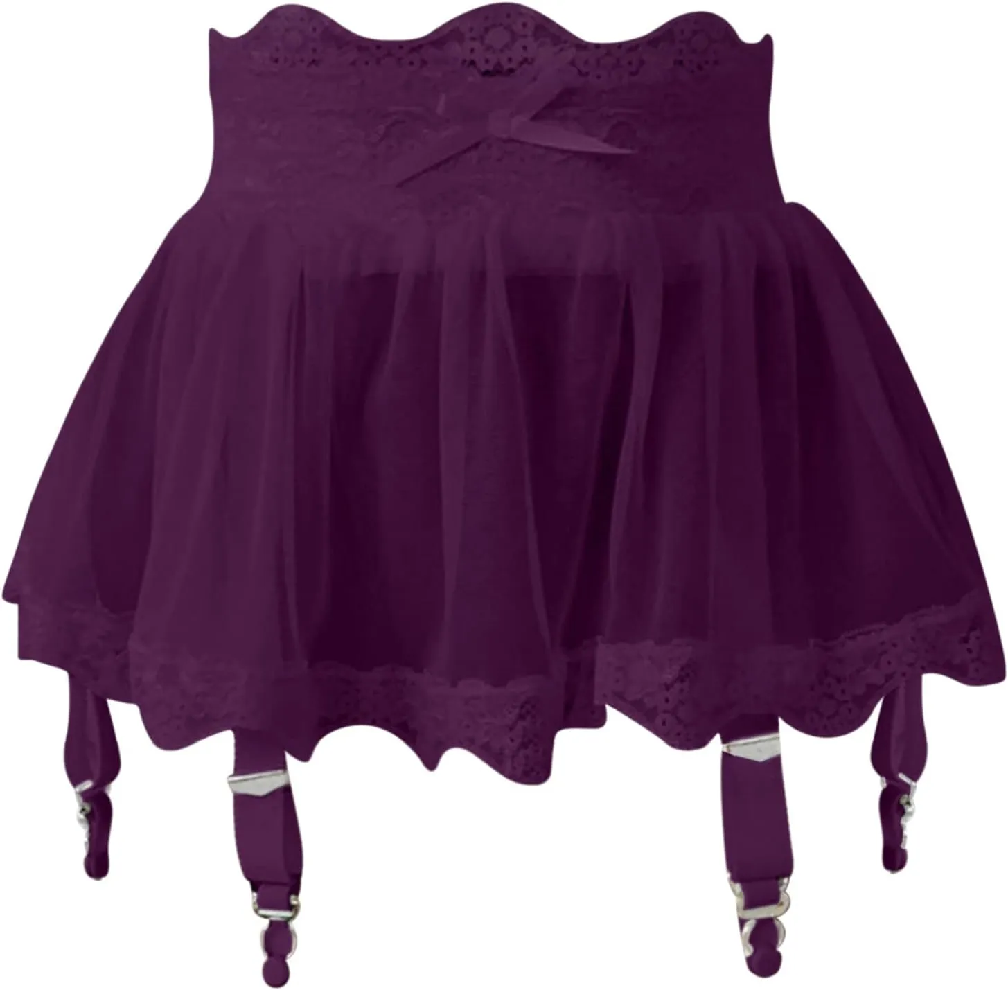 Women's Lingerie Set Mini Babydoll Bow Tie Adjustable Low Waist Dress Mini Skirt Nightwear Pjs