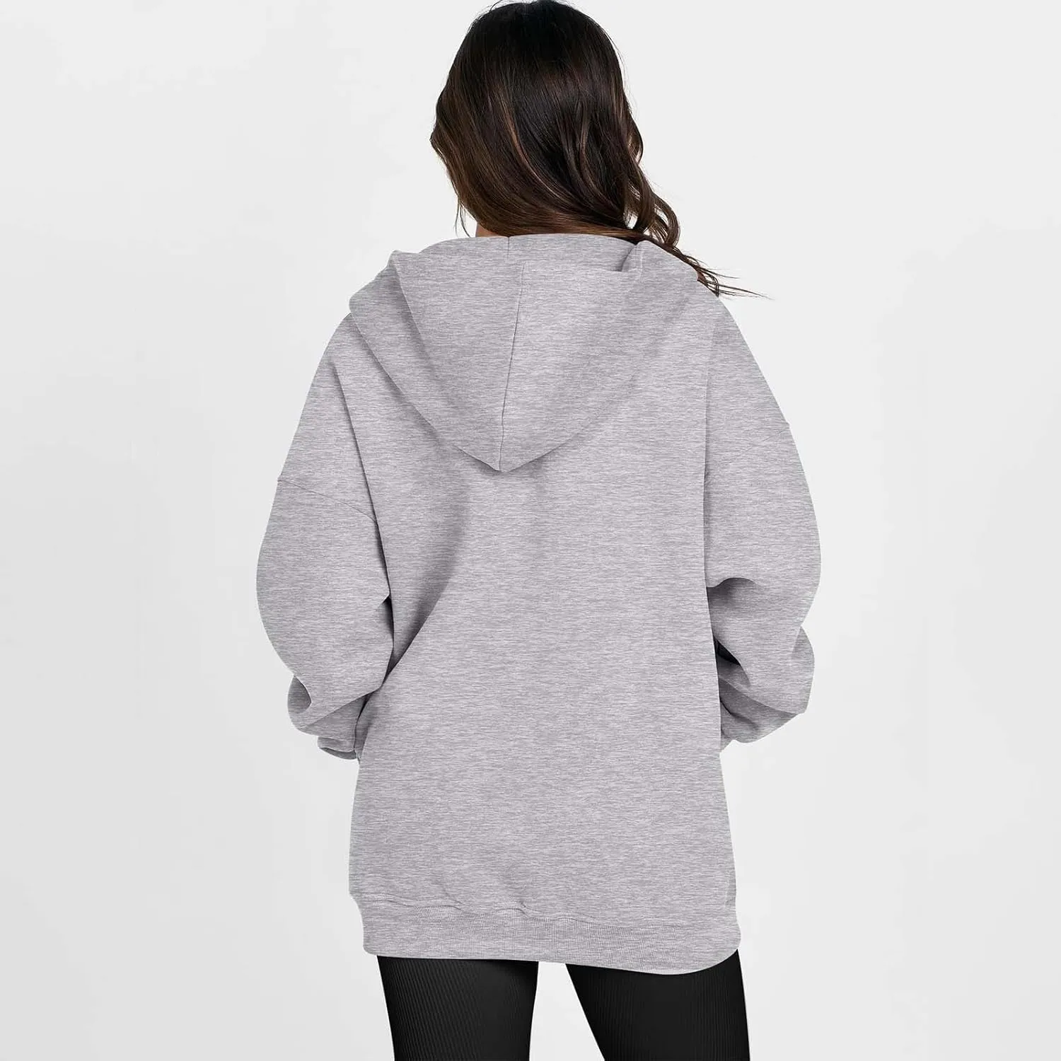 Women's Oversized Zip Up Hoodies Fleece Jacket Casual 2024 Fall Winter Hooded Sweatshirts Drawstring Y2K Hoodie