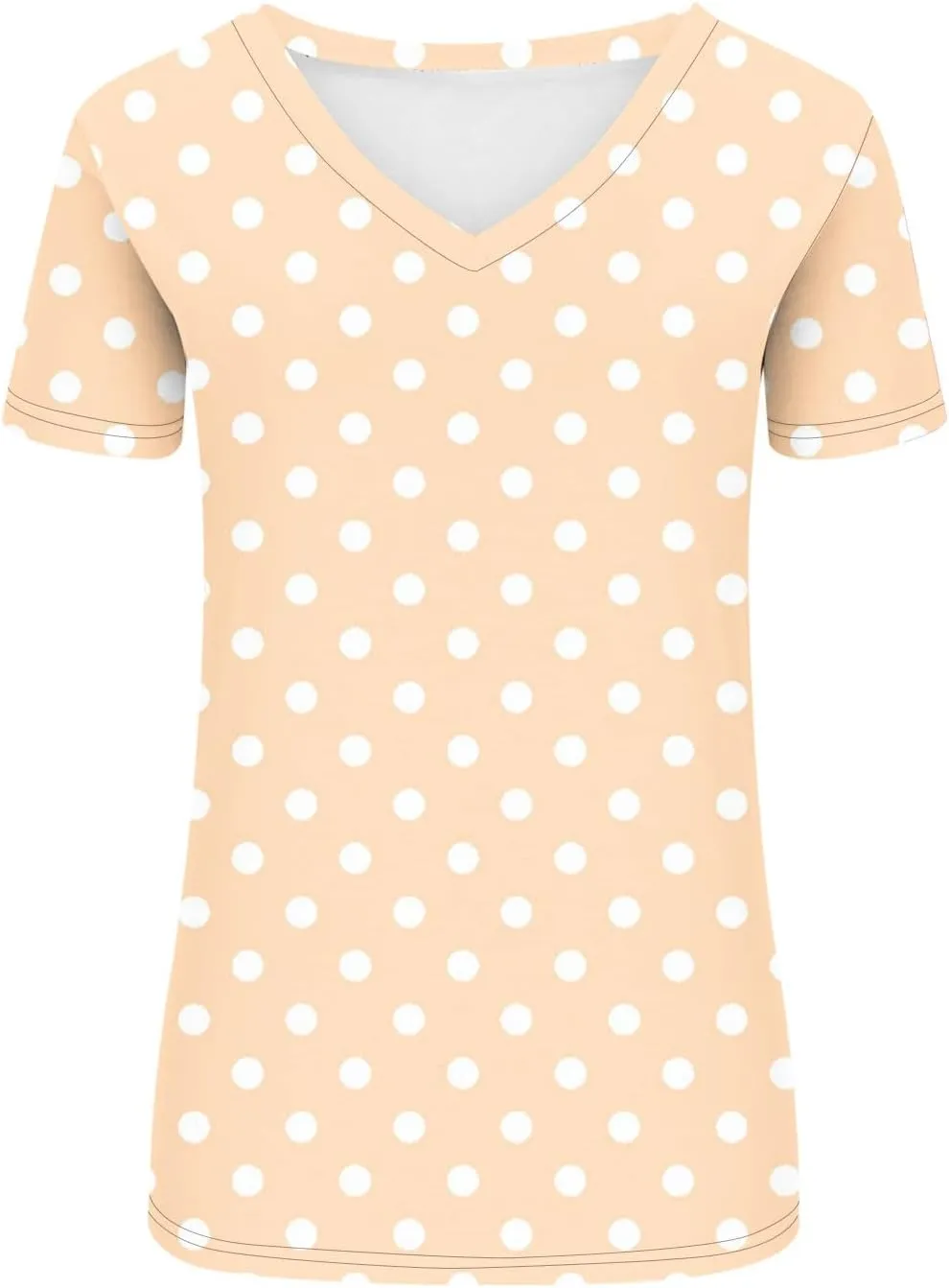 Womens Polka Dot Tops 2024 Summer Short Sleeve V Neck Tees Blouses Fashion Casual Loose Comfy Business Tshirts