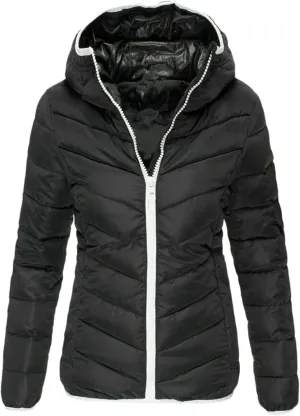 Women's Quilted Puffer Jacket Oversized Long Sleeve Hooded Down Coats Lightweight Warm Zip Up Winter Coat Teddy Outwear