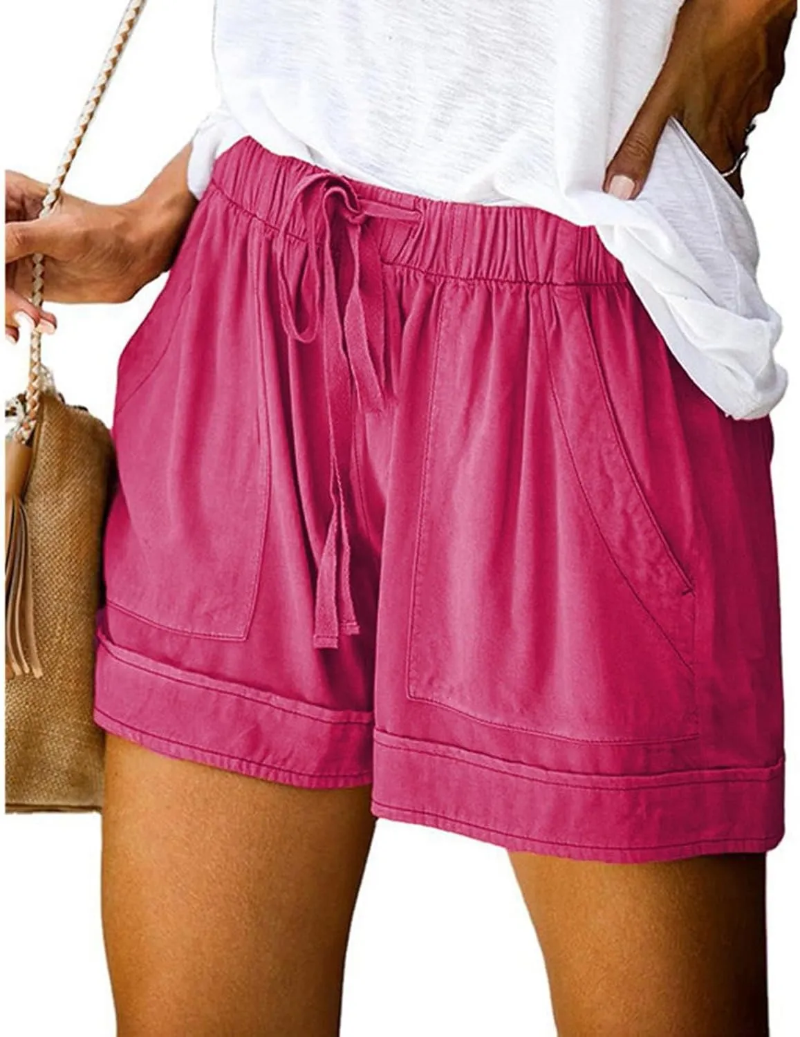 Women's Shorts Chino Bermuda Short Comfy Activewear Loose Pull-On Shorts Loungewear Cruise Outfits for Women 2025