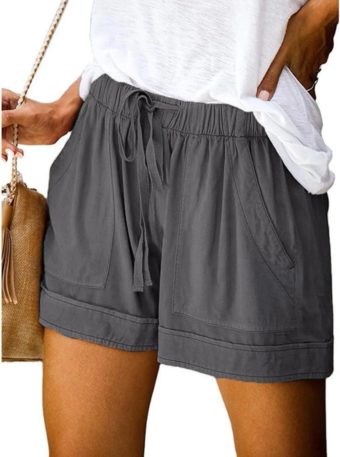 Women's Shorts Chino Bermuda Short Comfy Activewear Loose Pull-On Shorts Loungewear Cruise Outfits for Women 2025