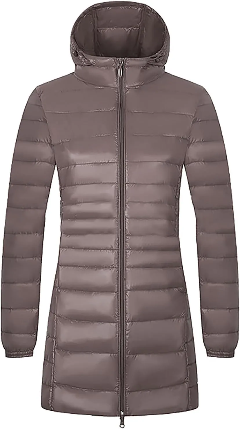 Women's Ski Jacket Winter Snow Coat Fleece Hooded Warm Midi Peacoat Trench Coats Waterproof Warm Winter Snow Coats