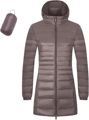 Women's Ski Jacket Winter Snow Coat Fleece Hooded Warm Midi Peacoat Trench Coats Waterproof Warm Winter Snow Coats