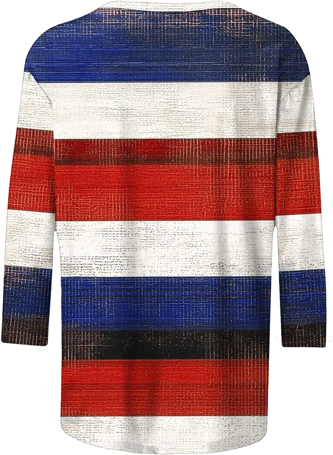 Womens Striped Tops Color Block Shirts Plus Size Casual Loose Fit Crewneck Tshirts Spring Summer 3/4 Sleeve Tees