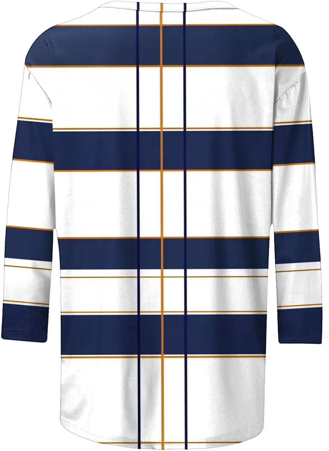 Womens Striped Tops Color Block Shirts Plus Size Casual Loose Fit Crewneck Tshirts Spring Summer 3/4 Sleeve Tees