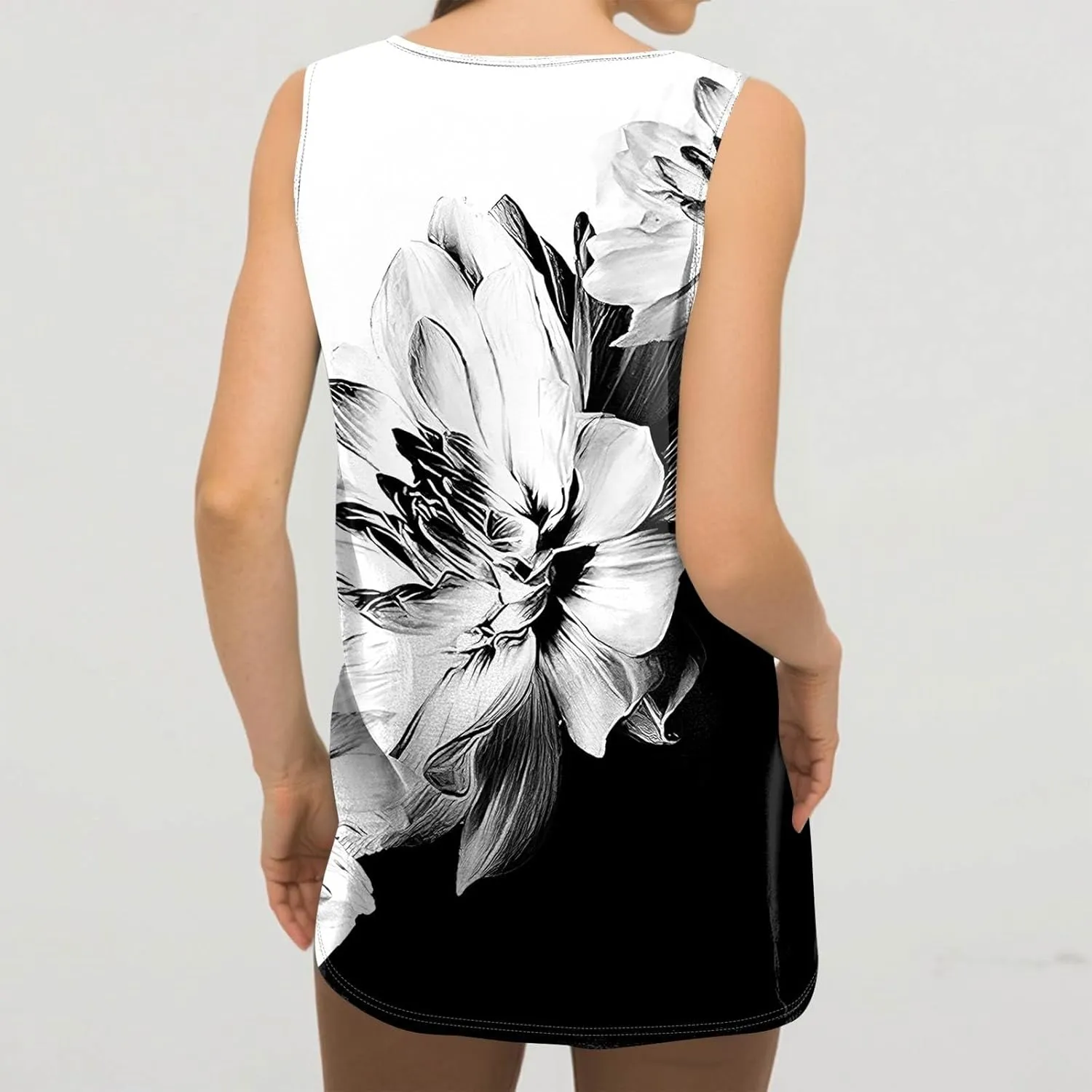 Women's Tank Tops Summer V Neck Tee Top Loose Fit Flowy Sleeveless Basic Baseball Shirt Spring Break Essentials
