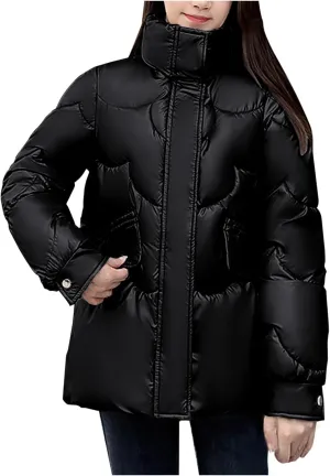 Women's Winter Coat Puffer Thicken Down Jacket Outdoor Shearling Warm Lightweight Casual Zipper 2024 Trendy Parka Outwear