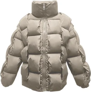 Women's Winter Coat Puffer Thicken Padded Down Jacket Outdoor Shearling Quilted Warm Casual Zipper 2024 Trendy Parka Outwear