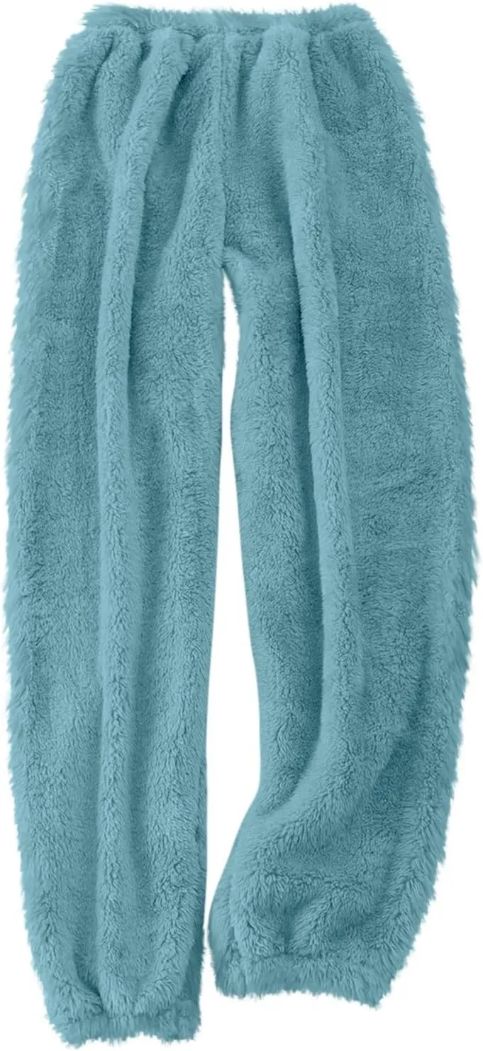 Womens Winter Cozy Lounge Pants Warm Soft Fleece Pajama Bottoms Sleepwear Sherpa Fleece Joggers Sweatpants Pants