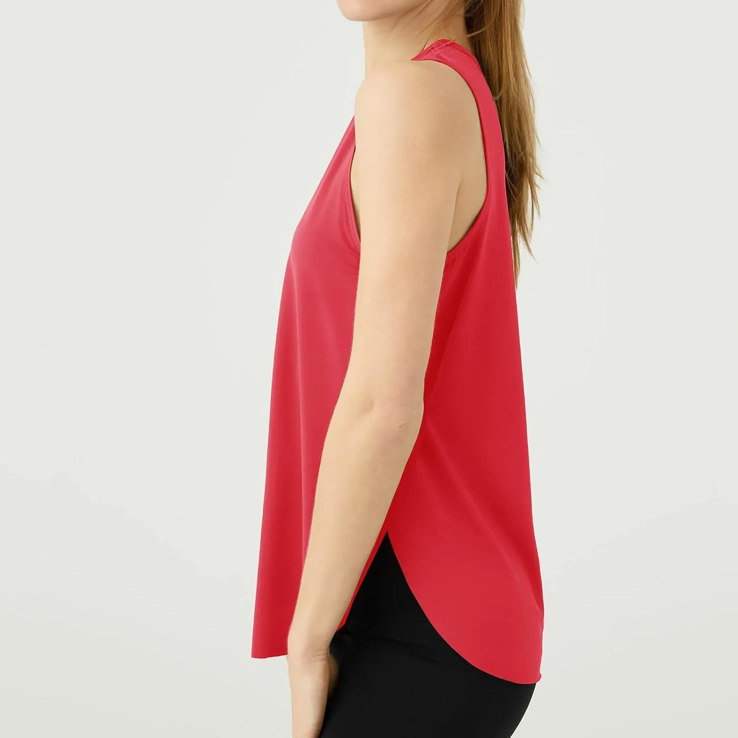 Womens Workout Tank Tops Solid Color Sleeveless Athletic Yoga Gym Tank Tops Quick Dry Loose Fit Sports Shirts