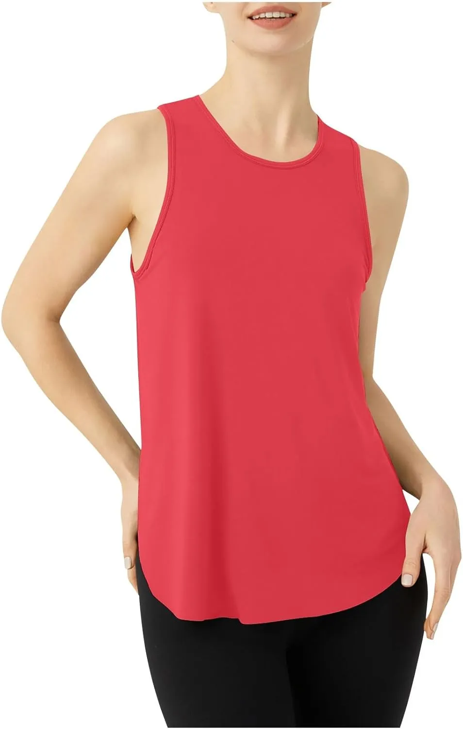 Womens Workout Tank Tops Solid Color Sleeveless Athletic Yoga Gym Tank Tops Quick Dry Loose Fit Sports Shirts