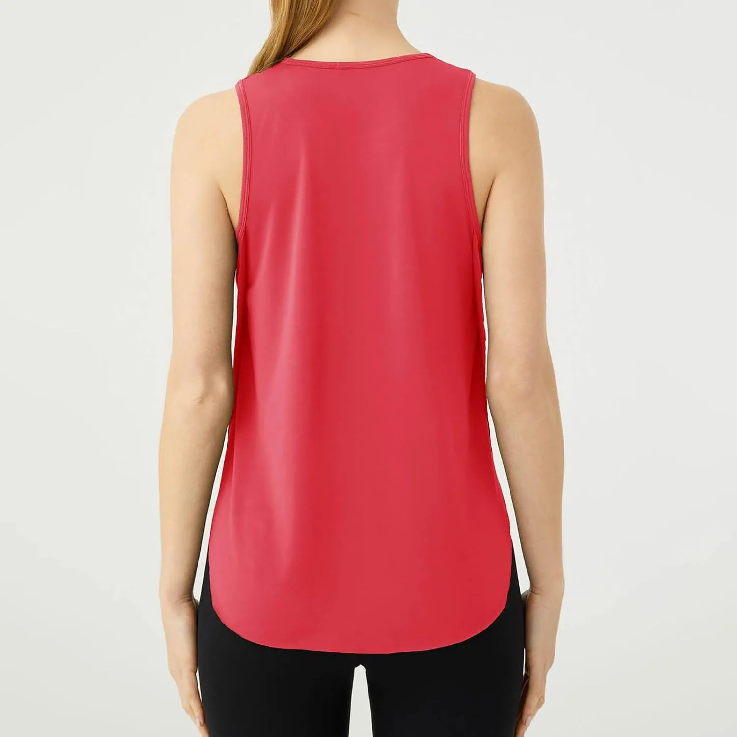 Womens Workout Tank Tops Solid Color Sleeveless Athletic Yoga Gym Tank Tops Quick Dry Loose Fit Sports Shirts