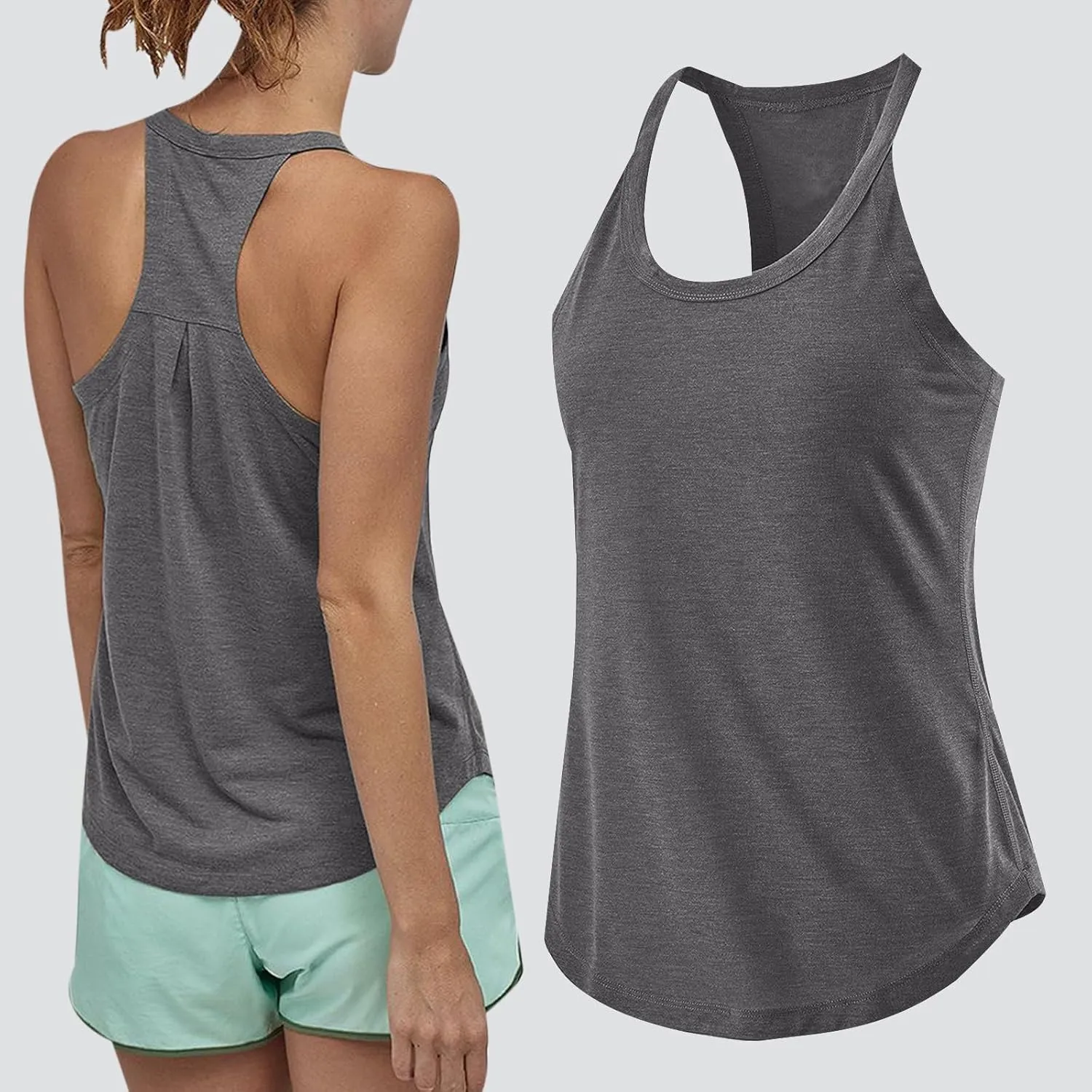 Workout Tank Tops Woman Racerback Sleeveless Running Tanks Scoop Neck Loose Athletic Yoga Camisole Sports Shirts
