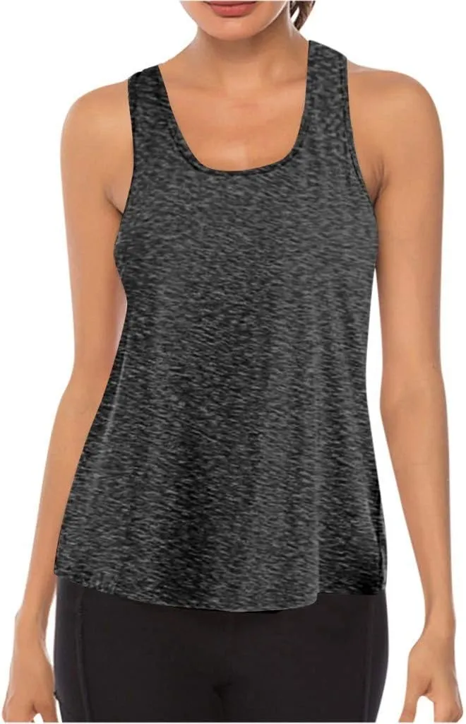 Workout Tops for Women Racerback Tank Top Quick Dry Sleeveless Athletic Running Tops Loose Gym Shirt Yoga Tanks
