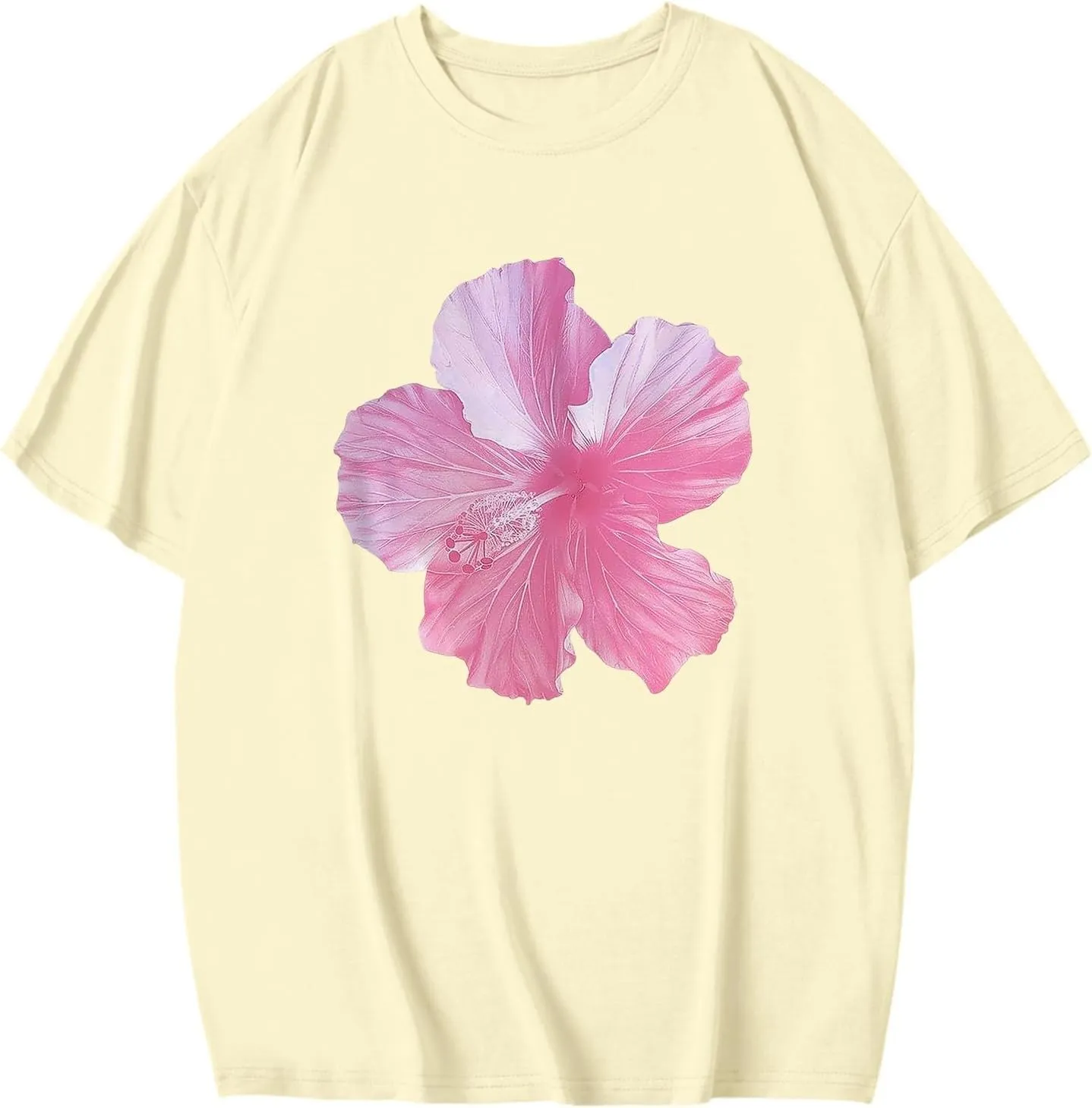 Y2k Shirts for Women Shorts Sleeve Oversized Pink Graphic Tshirt Crewneck Preppy Clothes for Teen Girls