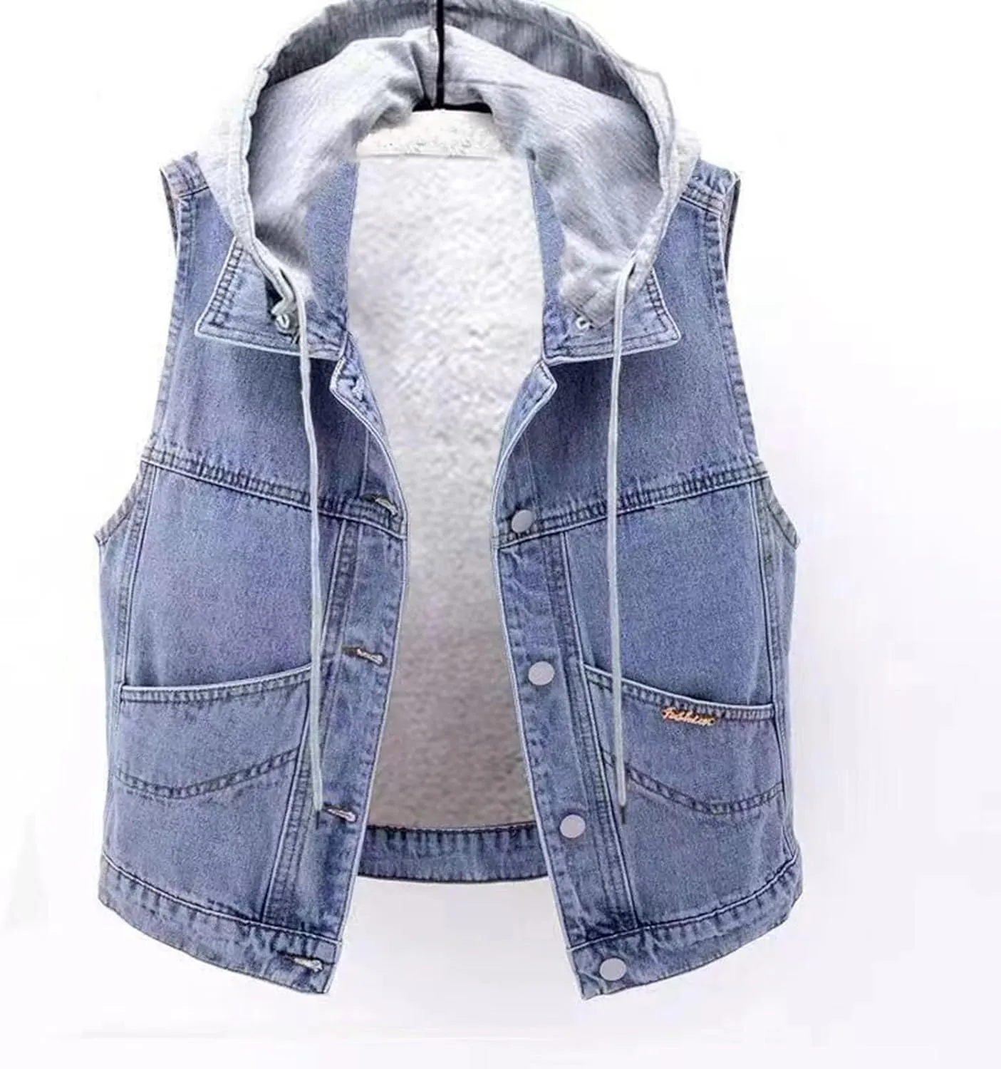 yardsong Fleece Lined Denim Vest for Women Winter Fuzzy Sherpa Sleeveless Jackets Button Down Casual Trucker Coats