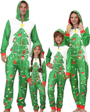 YEAXLUD Matching Christmas Pajamas for Family Couples Womens Sleepwear Mens Xmas One Piece Pjs Onesie Adult Costume