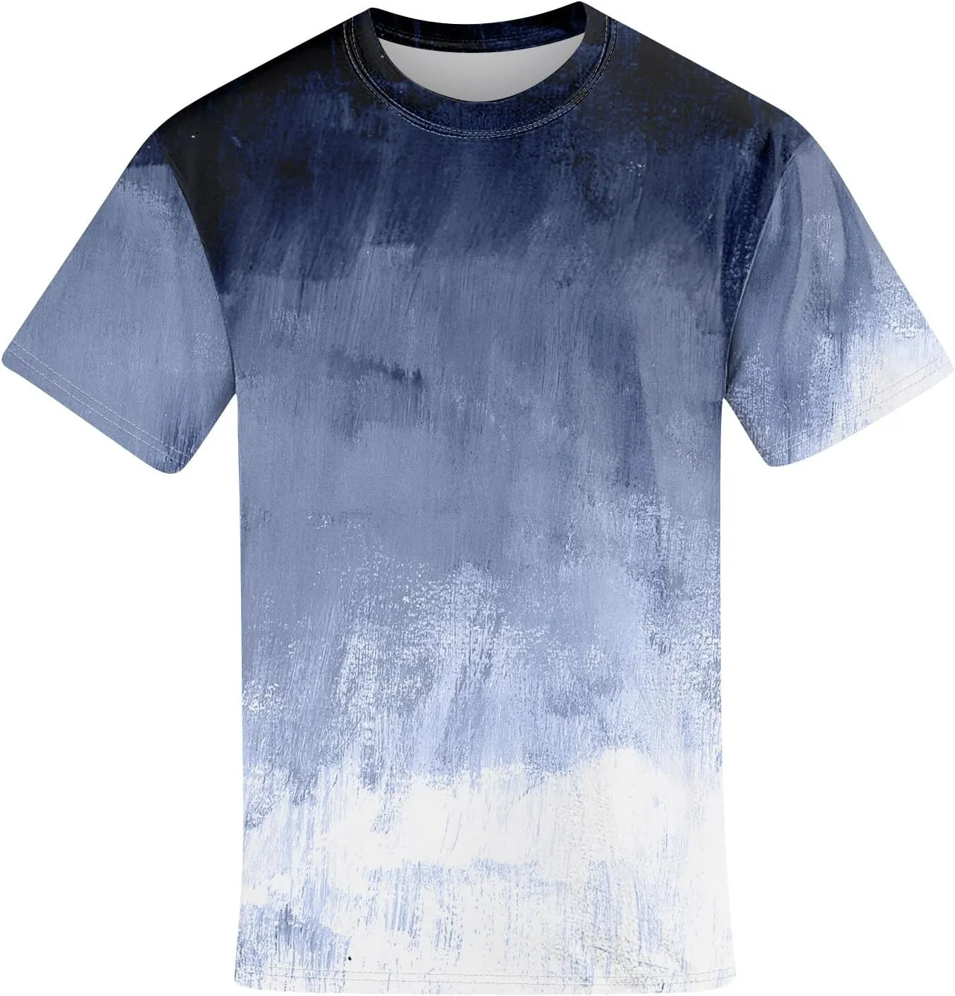 Ymosrh Men's Summer T Shirts Gradient Color Short Sleeve Crew Neck Soft Tee Shirts Beach Tops Casual Tees, S-5XL