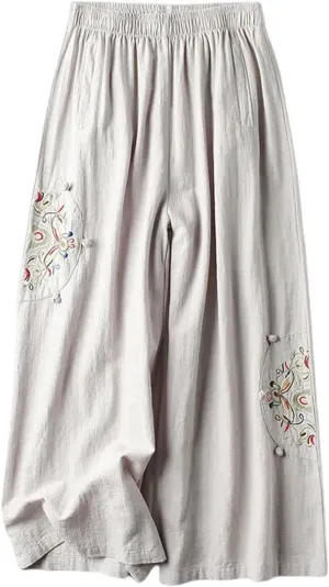 Yoga Pants Women Wide Leg Casual High Waist Loose Pants Straight Stretchy Lightweight Comfort Trousers with Pockets
