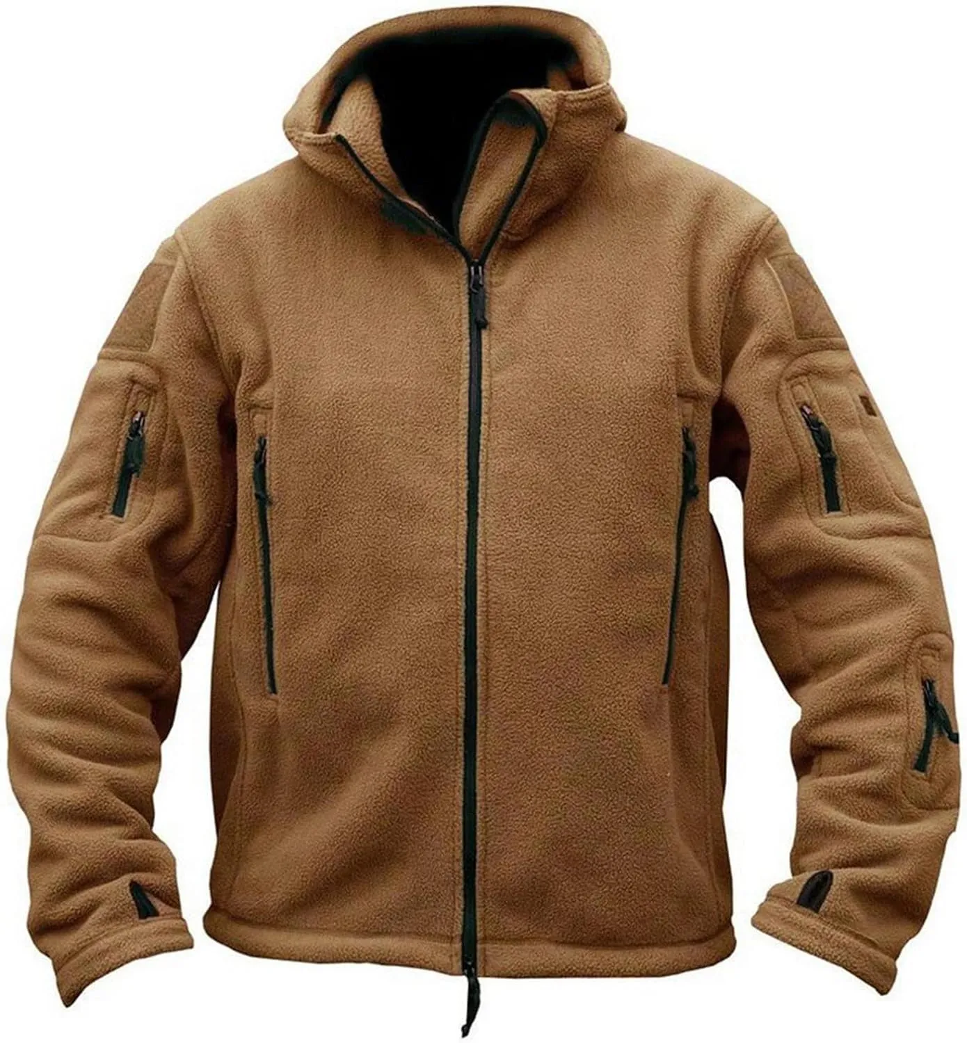 Zeiyignr Men's Military Tactical Sport Warm Polar Fleece Hooded Outdoor Adventure Jacket Coats Thick Winter Hoodie Sweatshirt